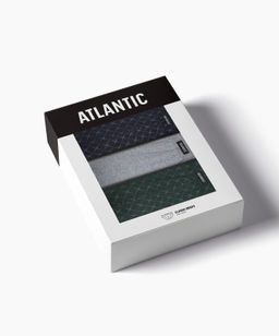 ATLANTIC 3MP-205 Трусы классика Check - набор 3 шт. темно-синий + серый меланж + зеленый  фото 7