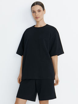 1453C Футболка жен. OVERSIZE (ЧЗ) nero