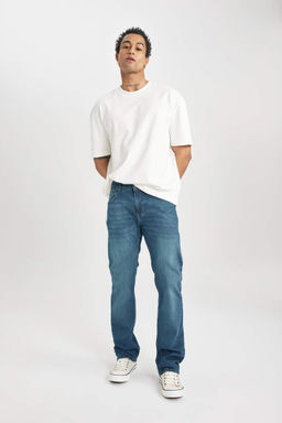 Джинсовые брюки прямого кроя Sergio стандартной посадки с нормальной талией и трубчатыми штанинами - Defacto фото 4