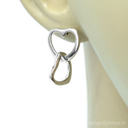 Серьги трендовые 17*25мм серебристые, 5г