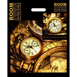 Цена за 50 шт. Пакет "Вокруг света",  полиэтиленовый с вырубной ручкой, 38х47 см, 60 мкм