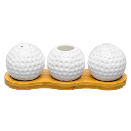 Вазочка под зубочистки + набор для специй 2 пр. 19,5*7*6 см 75 мл Сфера на деревянной подставке - Elan gallery фото 3