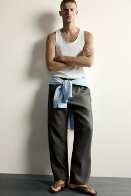CAMISETA TANK RIB VIVO COMBINADO / Blanco - Zara фото 6