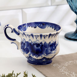 Чайная гжель Шатер, бело-синий,керамика, - Simaland фото 4