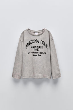 T-SHIRT WITH EMBOSSED TEXT - Zara фото 3