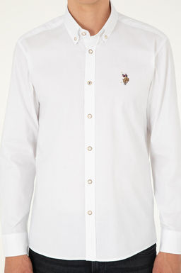 Мужская белая базовая рубашка с длинным рукавом Неожиданная скидка в корзине - U.s. polo assn фото 6