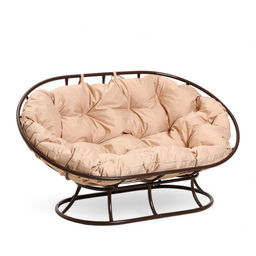 Диван садовый «Мамасан», 164×104×75 см, коричневый, с бежевой подушкой