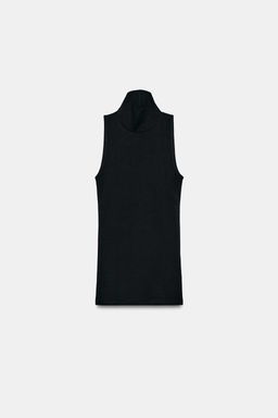 TOP MANGA SISA CUELLO ALTO / Negro