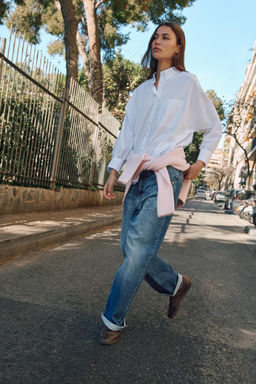 Z.07 RELAXED FIT HIGH-WAIST JEANS WITH TURN-UP HEMS - Zara фото 11