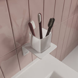 SLIWTG1i45, Подстаканник одинарный, матовое стекло, сплав металлов, Slide, белый матовый, ID