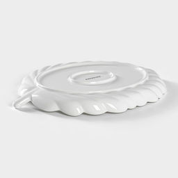 Блюдо для подачи Magistro Герань Бланш, d=22.4 см, фарфор, белое  фото 3