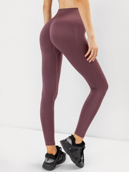 Легинсы женские спортивные с высокой талией в коричневом оттенке крокус 342288