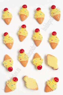 Кабошон "Мороженое рожок" (20 шт) SF-3106, светло-желтый