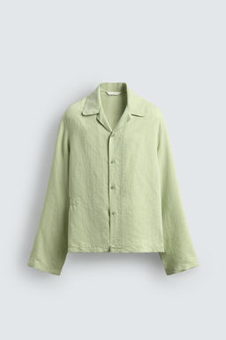 CAMISA FLUIDA RELAXED FIT EFECTO IRREGULAR / verde lavado - Zara фото 7