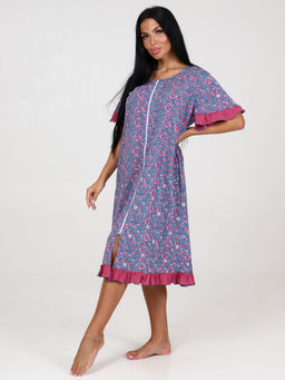 152 ЖЕНСКИЙ ХАЛАТ (Индиго/цветы) - А-дина фото 4