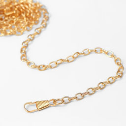 Цена за 2 шт. Цепочка для сумки, с карабинами, железная, 5 7 мм, 120 см, цвет золотой