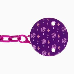 Соска - пустышка с держателем Крошка Я «Пингвинчик», анатомическая, от 6 мес, фиолетовый