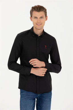 Мужская черная базовая рубашка с длинным рукавом - U.s. polo assn фото 2