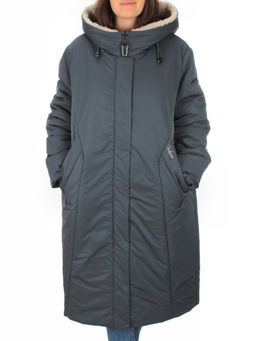 M-9029 GRAY/BLUE Пальто зимнее женское CORUSKY (верблюжья шерсть) - Фабричный китай фото 2
