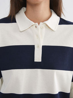 Polo Yaka ?izgili Kad?n Ti??rt