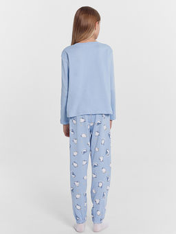 Пижама для девочек голубая с принтом пингвины - Mark formelle фото 3