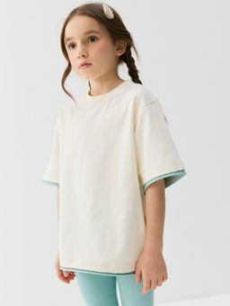 Футболка оверсайз Тофу с контрастной отделкой - Bungly фото 5