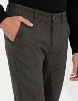 Haki Slim Fit Keten Kar___ml_ Chino Pantolon - Pierre cardin фото 5