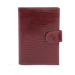 Обложка для авто+паспорт-Croco-ВП-1032 (с хляст, 5 внут карм, двойн стенка) натуральная кожа бордо игуана (78) 265285