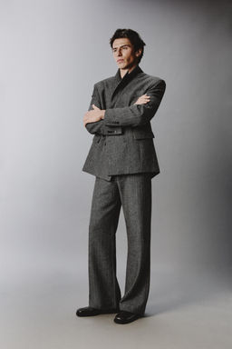 HERRINGBONE TEXTURED SUIT TROUSERS WITH WOOL - Zara фото 11