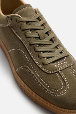 LEATHER TRAINERS WITH CONTRAST SOLE - Zara фото 14