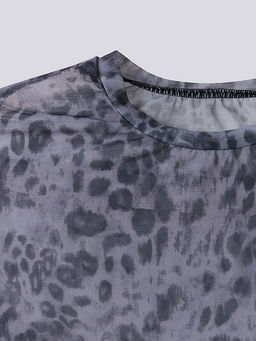 Лонгслив укороченный женский серый из сетки - Mark formelle фото 5