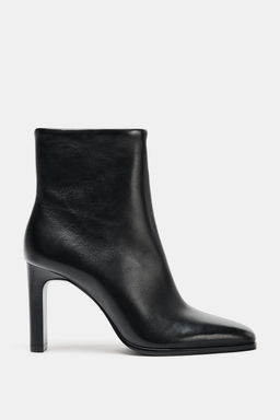 LEATHER HIGH-HEEL ANKLE BOOTS - Zara фото 2