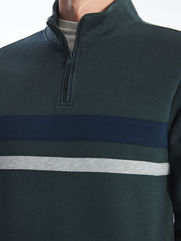 Dik Yaka Uzun Kollu Erkek Kal?n Sweatshirt