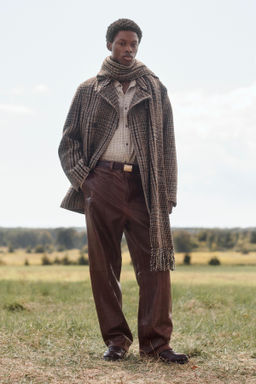 LIMITED EDITION CROPPED CHECK COAT WITH SCARF