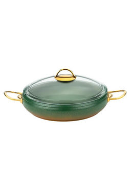 Набор посуды с АПП из 9 (5/4) предметов, крышки стеклянные, цвет: оливковый/золотой, арт. 1000-OLV/G