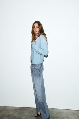 TRF CROPPED JEANS WITH DISPLACED SEAMS LOW-RISE