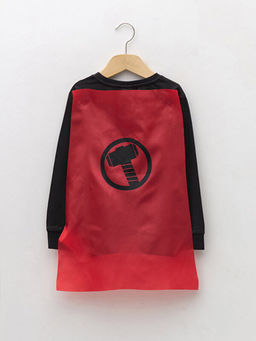 Bisiklet Yaka Thor Bask?l? Uzun Kollu Erkek ?ocuk Sweatshirt ve Pelerin - Waikiki фото 2