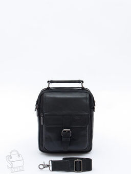 Сумка мужская кожаная 66611M black Fuzhiniao в Новосибирске