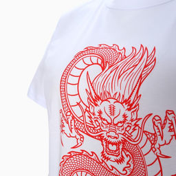 Футболка женская «Дракон», принт белый, красный, размер 50