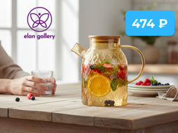 Чайник 1,6 л 20*13*19 см "Crystal glass" с ситом+бамб.крышк.с метал. дном/с силик.уплот, золото