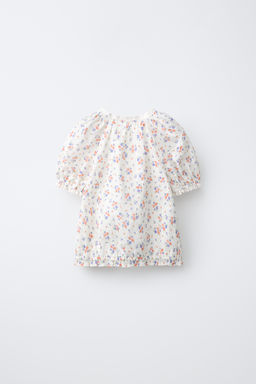 BLUSA FLORES PUNTILLA / Crudo / Rojo - Zara фото 2