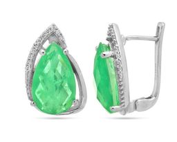 Серьги, турмалин шартрез выращ., Руслана