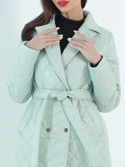Пальто стеганое светло-мятного цвета - Dstrend фото 5