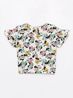 Bisiklet Yaka K?sa Kollu Minnie Mouse Bask?l? K?z Bebek Ti??rt - Waikiki фото 2