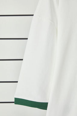 TRENDYOL MAN Unisex Saks Oversize/Genis Kesim Kollar? Seritli %100 Pamuklu T-Shirt TMNSS25TS00099 - Trendyolmilla фото 8
