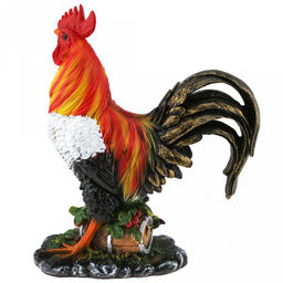 Скульптура-фигура для сада из полистоуна "Петух на бочке" 39х17х45см (Россия)