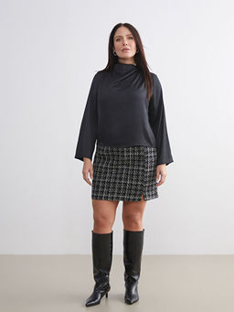 D?k?ml? Yaka Saten Bluz