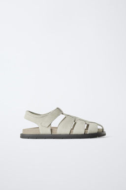 LEATHER CAGE SANDALS