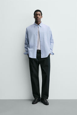 Рубашка Oversized Fit Oxford голубая