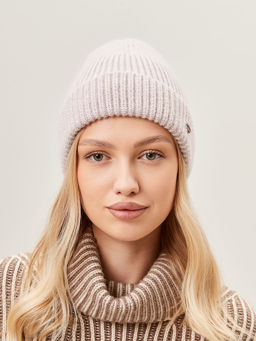 Шапка жен. пух енот+шерсть+виск LB-N88066 lilac